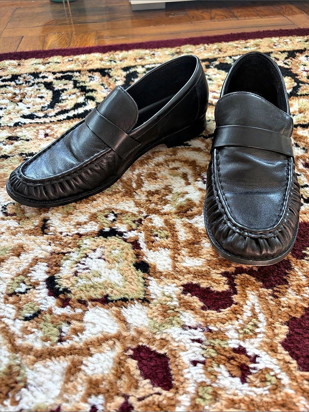 Steve Madden Black Leather Loafers  US 10